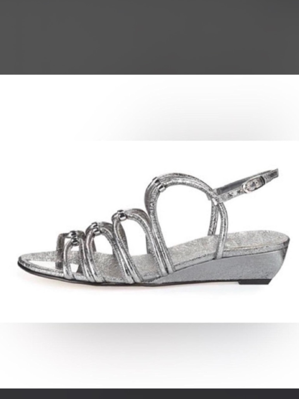 STUART WEITZMAN AUTH $399 Women s Silver Leather Nuts Sandals Size 8